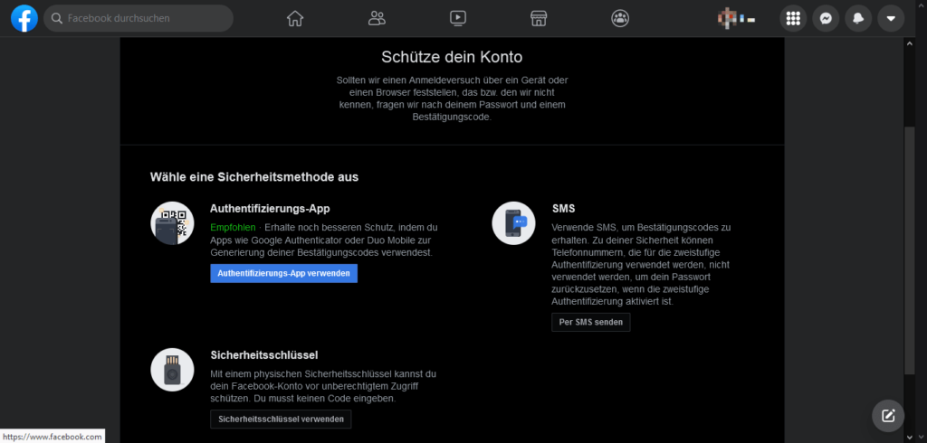 Sicherheit Facebook Einstellungen